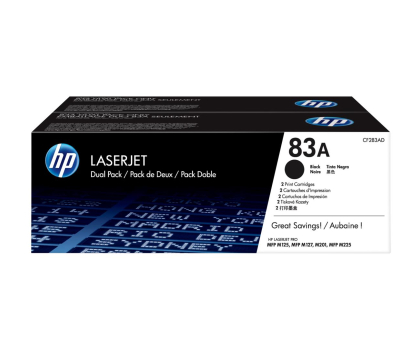 Toner HP 83A Black 1.5k Dual Pack CF283AD